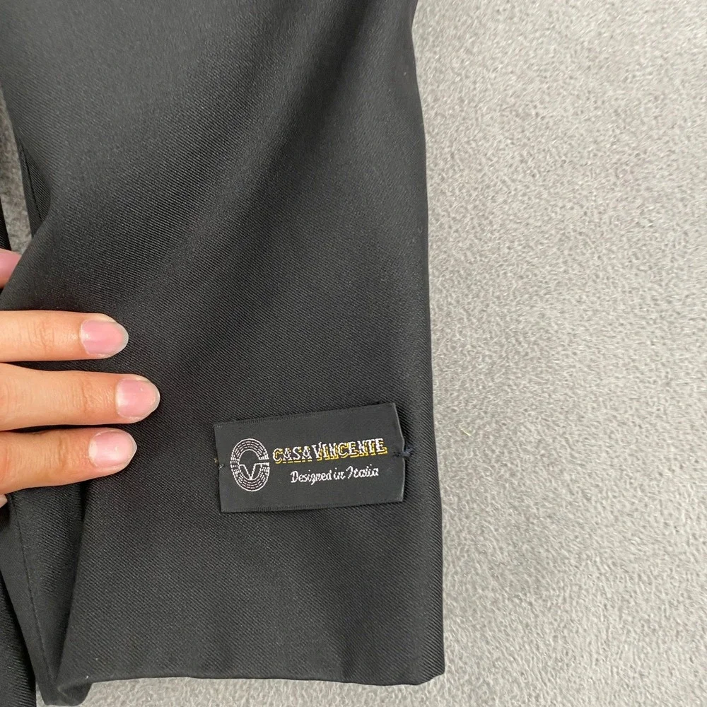 Casa Vincente Mens Black Three Button Hand Tailored Blazer Jacket Designed Italy